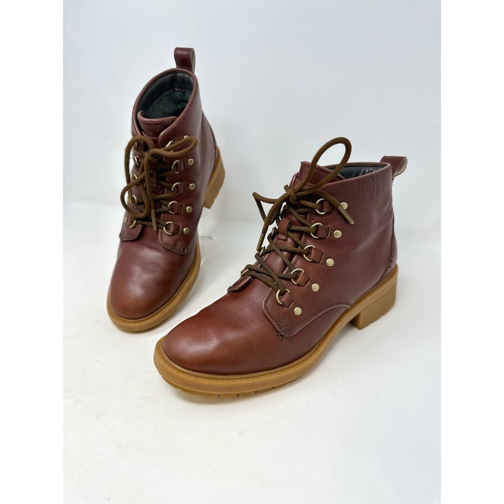 Cole Haan Brana Grand Lace-Up Waterpoof Hiker Boots Woodberry Brown 8